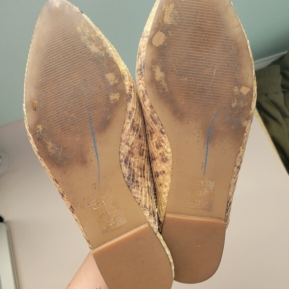 Madewell The Frances Skimmer Mule in Snake Embossed Leather Size 7 - Picture 6 of 6